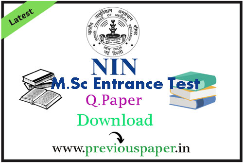 NIN M.Sc Entrance Test