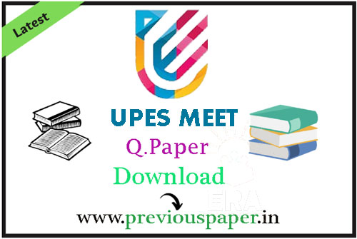 UPES MEET Question Paper