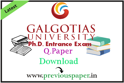 Galgotias University PhD Exam Sample Papers 